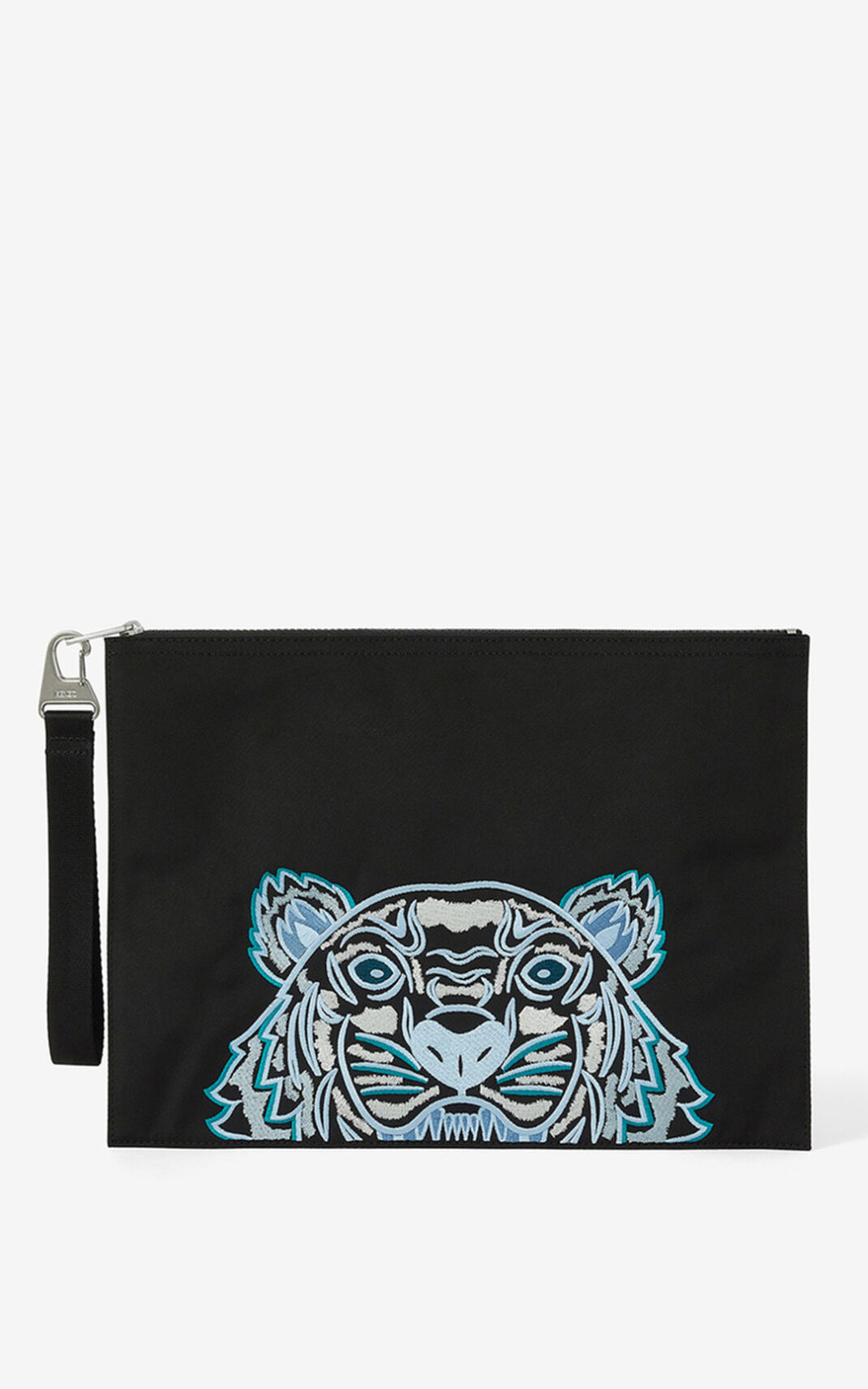 Kenzo Canvas Kampus Tiger Wallet Black For Mens 1245ZQKAP